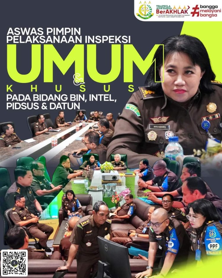 "Asisten Pengawasan Kejati Riau Melakukan Inspeksi Umum dan Khusus pada Bidang Pembinaan, Intelijen, Tindak Pidana Khusus, serta Perdata & Tata Usaha Negara."