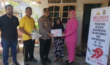 Kapolsek Bangko Anjangsana ke Purnawirawan Jelang HUT Bhayangkara ke-79