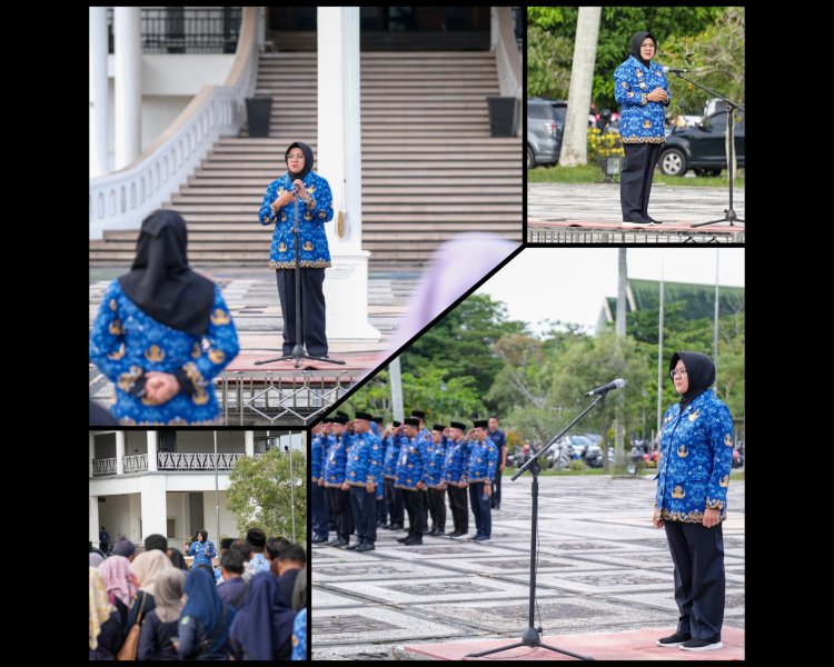 Bupati Siak Afni Pimpin Apel Kesadaran Nasional, Tegaskan Disiplin ASN