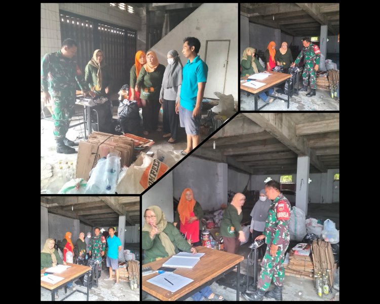 Babinsa Kemlayan Motivasi Petugas Bank Sampah Surakarta