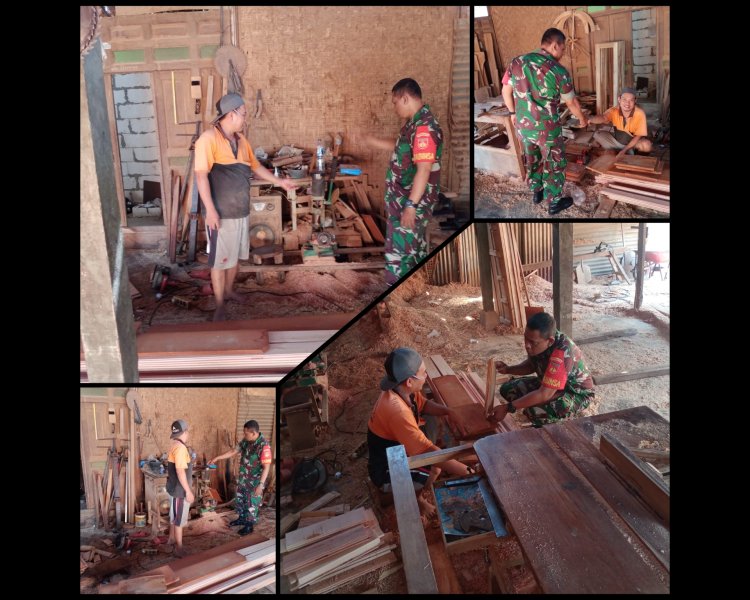 Babinsa Nogosari Dukung UMKM Mebel Jati Cabean Go Digital