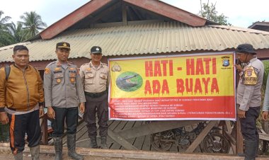 Polsek Kubu Peringatkan Warga Soal Buaya di Sungai Tengkolan