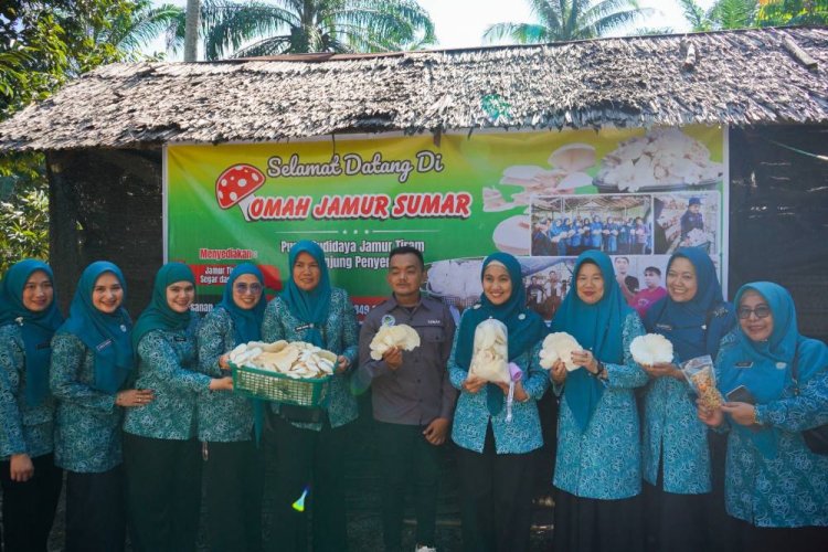 Bunda Henny Sasmita Tutup Kunjungan di Dumai dengan Panen Jamur dan Resmikan Posyandu Baru