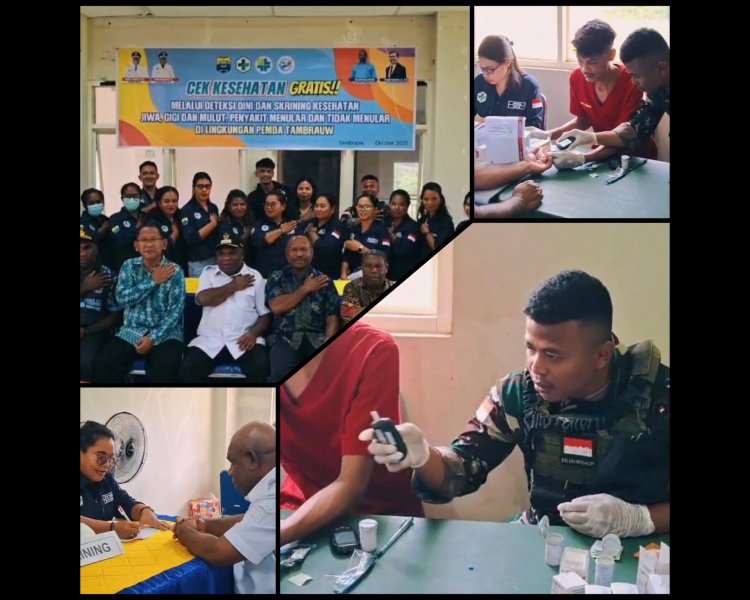 Satgas Yonif 763 dan Puskesmas Tambrauw Gelar Yankes Gratis