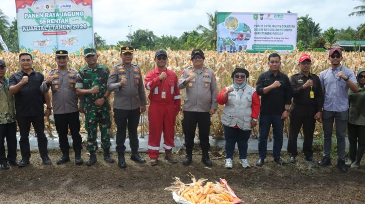 Polres Kepulauan Meranti Panen Raya Jagung Serentak di Bagan Melibur, Dukung Swasembada Pangan Nasional 2026