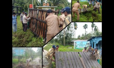 Polres Meranti Bangun Jembatan Merah Putih Presisi, Akses Antar Desa Makin Lancar