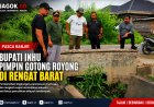 Bupati Inhu Pimpin Gotong Royong Pascabanjir di Rengat Barat