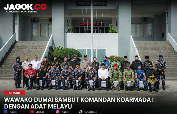 Wawako Dumai Sambut Komandan Koarmada I dengan Adat Melayu