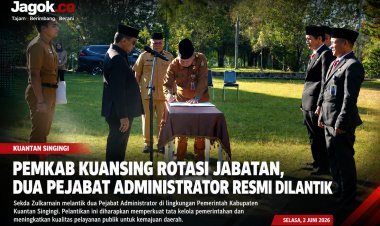 Pemkab Kuansing Rotasi Jabatan, Dua Pejabat Administrator Dilantik