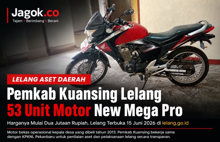 Buruan! Pemkab Kuansing Buka Lelang 53 Motor Dinas New Mega Pro, Harga Termurah Rp2 Jutaan
