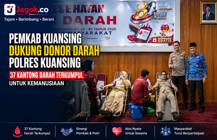 Pemkab Kuansing Dukung Donor Darah Polres, 37 Kantong Darah Terkumpul