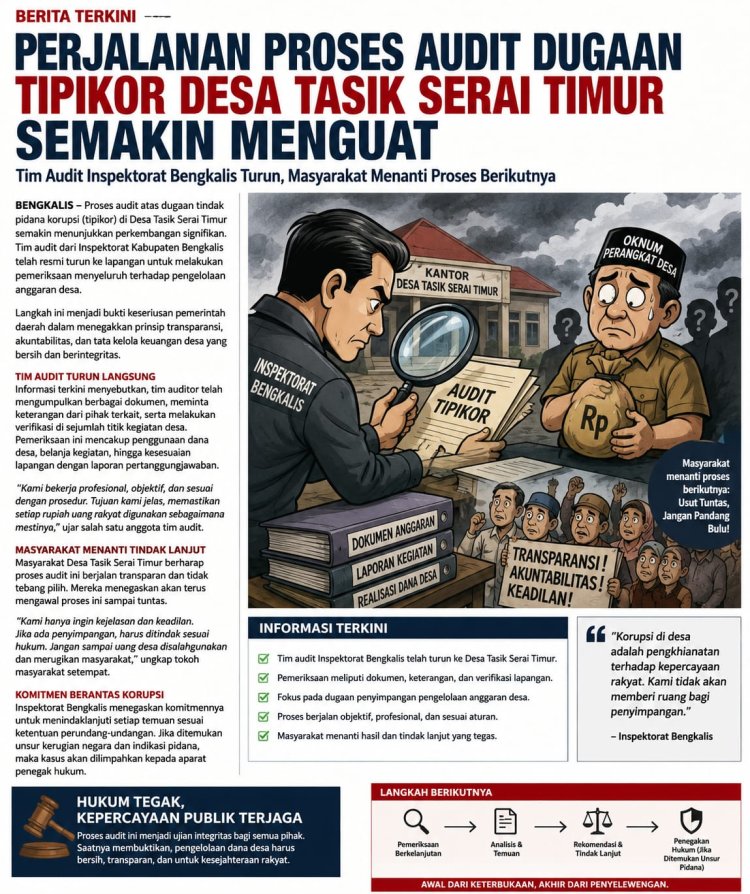 Tim Audit Tipikor Inspektorat Bengkalis Turun Langsung, Dugaan Penyimpangan Dana Desa Tasik Serai Timur Kian Terang