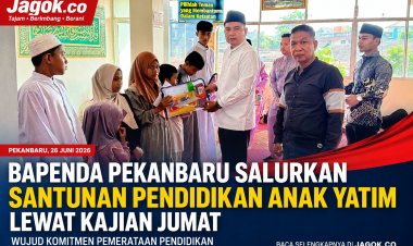 Bapenda Pekanbaru Salurkan Santunan Pendidikan Anak Yatim Lewat Kajian Jumat
