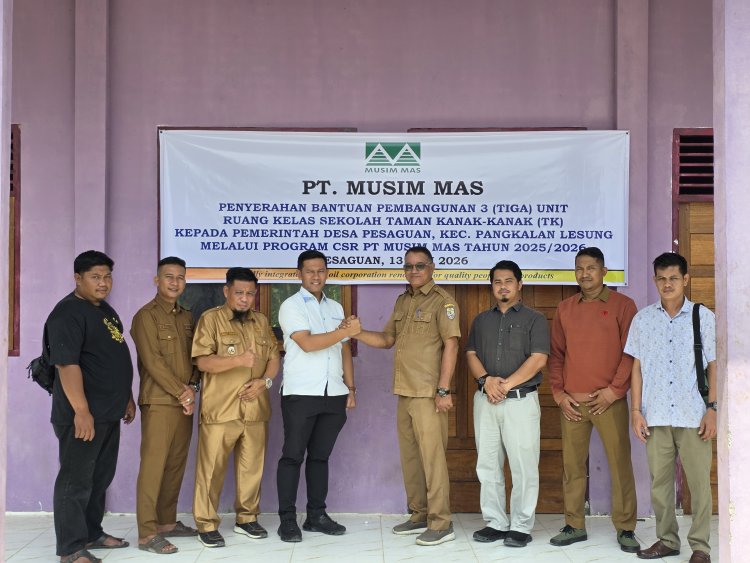 Peduli Pendidikan Usia Dini, PT Musim Mas Bangun Tiga Ruang Kelas TK di Desa Pesaguan