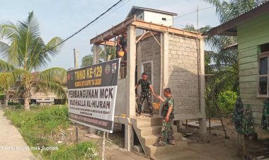 Berkat Gotong Royong, Pembangunan Fasilitas Sanitasi Mushala Al-Hijrah Pangkalan Terap Dekati Tahap Akhir   