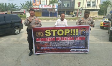 Cegah Karhutla, Polsek Pangkalan Kerinci Patroli Wilayah Rawan dan Sosialisasikan Larangan Bakar Lahan