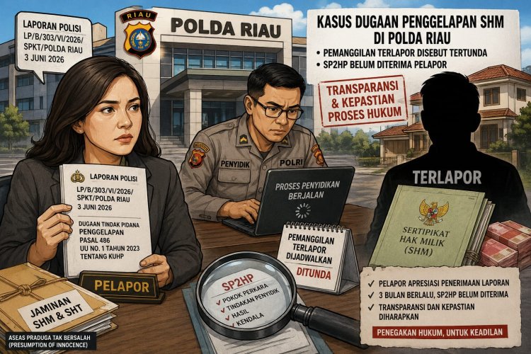 Dugaan Penggelapan SHM di Polda Riau, SP2HP Belum Diterima Pelapor